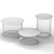 Versatile Wood and Metal Table Set 3D model small image 2