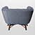 Zola Accent Chair - Modern Elegance 3D model small image 3