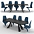 Elegant Dining Set: Table & Chairs 3D model small image 1