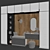 Elegant Hall Furniture: 2500mm x 3000mm x 420mm 3D model small image 3