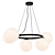 Black Bubble Ring Chandelier 3D model small image 1