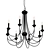 Elegant Colonial Black Chandelier 3D model small image 1