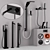 Webert Bathroom Set: Faucet, Shower, Sink, and More 3D model small image 1