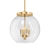 Elegant Aged Brass Glass Pendant 3D model small image 1