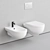 Title: Azzurra Ceramica Nuvola Wall-Mounted WC & Bidet Set 3D model small image 1