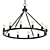 Viviana Black 12-light Metal Chandelier 3D model small image 1