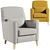 Modern Velvet Armchair: Fyna 3D model small image 1