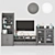 Hauga Storage Combo: Gray & White Cabinets, TV Stand & Tall Wardrobe 3D model small image 6