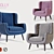 Baxter Dolly Wingback Armchair: Sleek Comfort & Elegant Design 3D model small image 1