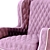 Baxter Dolly Wingback Armchair: Sleek Comfort & Elegant Design 3D model small image 3