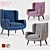 Baxter Dolly Wingback Armchair: Sleek Comfort & Elegant Design 3D model small image 6