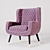 Baxter Dolly Wingback Armchair: Sleek Comfort & Elegant Design 3D model small image 10