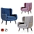 Baxter Dolly Wingback Armchair: Sleek Comfort & Elegant Design 3D model small image 12