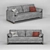 Modern Gray Fabric Sofa 3D model small image 1