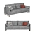 Modern Gray Fabric Sofa 3D model small image 5