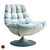 Luxurious Sand Velvet Rotating Chair 3D model small image 2