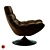 Luxurious Sand Velvet Rotating Chair 3D model small image 3
