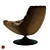 Luxurious Sand Velvet Rotating Chair 3D model small image 4