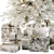 Snowy Celebration: White Christmas Tree with Gift 3D model small image 2