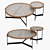 Modern Ash Wood and Marble Coffee Table 3D model small image 1