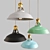 Scandinavian Pendant Lights: Black, Gray, Green, Blue. 3D model small image 1