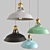 Scandinavian Pendant Lights: Black, Gray, Green, Blue. 3D model small image 4