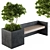 Urban Oasis: Bench with Plants 3D model small image 1