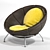 Elegant Leather Circular Chair 3D model small image 1