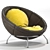 Elegant Leather Circular Chair 3D model small image 2