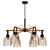 Vintage Wood and Glass Chandelier 3D model small image 1