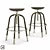 Sleek Black Adjustable Stool 3D model small image 2