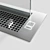 Sleek Steel Downdraft Extractor 3D model small image 3