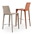 Adriatic Leather Bar Stool: Sleek & Stylish 3D model small image 1