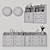 Hauga Dresser Set: Two-Tone Storage Combo 3D model small image 3