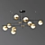 Sleek Brass LED Chandelier 3D model small image 2