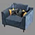 Stylish Single Seater Sofa 3D model small image 1