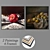 Artistic Set: 2 Paintings with 4 Frame Options 3D model small image 1