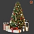 Christmas Bliss: Decorative Tree with Gifts & Lanterns 3D model small image 1