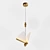 Golden Art Deco Pendant Light 3D model small image 1