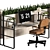 Modern Office Furniture Set 3D model small image 2