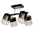 Black Kenny Chandelier 4xE27x60W 3D model small image 1