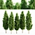 Lush Italian Cypress Forest: 5 Majestic Trees 3D model small image 1