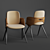 Stylish Isla Chair: Beige Polyester Upholstery, Steel Legs 3D model small image 1