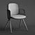 Stylish Isla Chair: Beige Polyester Upholstery, Steel Legs 3D model small image 2