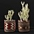 African Pattern Cactus Vase 3D model small image 1