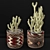 African Pattern Cactus Vase 3D model small image 2