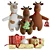 Soft Toy Bulls Set - 3 Bulls, 2 Gift Boxes, Ornament, Popper 3D model small image 1