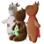 Soft Toy Bulls Set - 3 Bulls, 2 Gift Boxes, Ornament, Popper 3D model small image 2