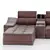 Sleek Leather Business Sofa 3D model small image 2