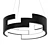 Sleek Black LED Pendant: Kara 1-Light 3D model small image 1